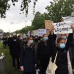 Demonstration, march against US